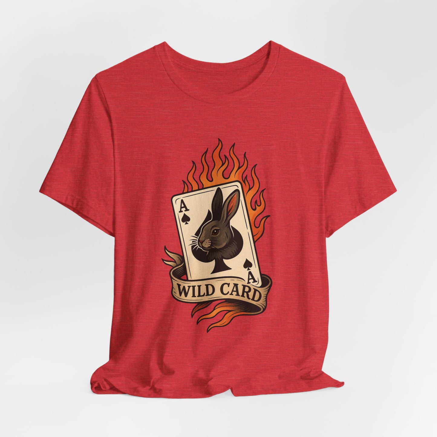 Wild Card Rabbit T-Shirt, Unisex Short Sleeve Tee, Fun Graphic Tee, Casual Summer Top, Gift for Gamers & Animal Lovers