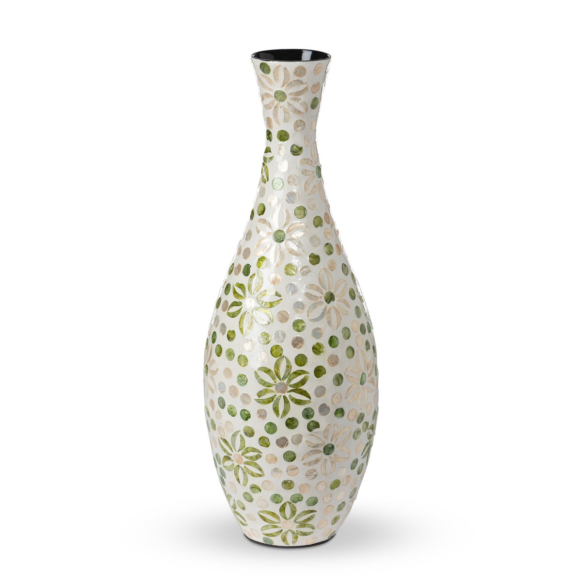 Capraia Coast Floral Vase, Capiz style shot 1