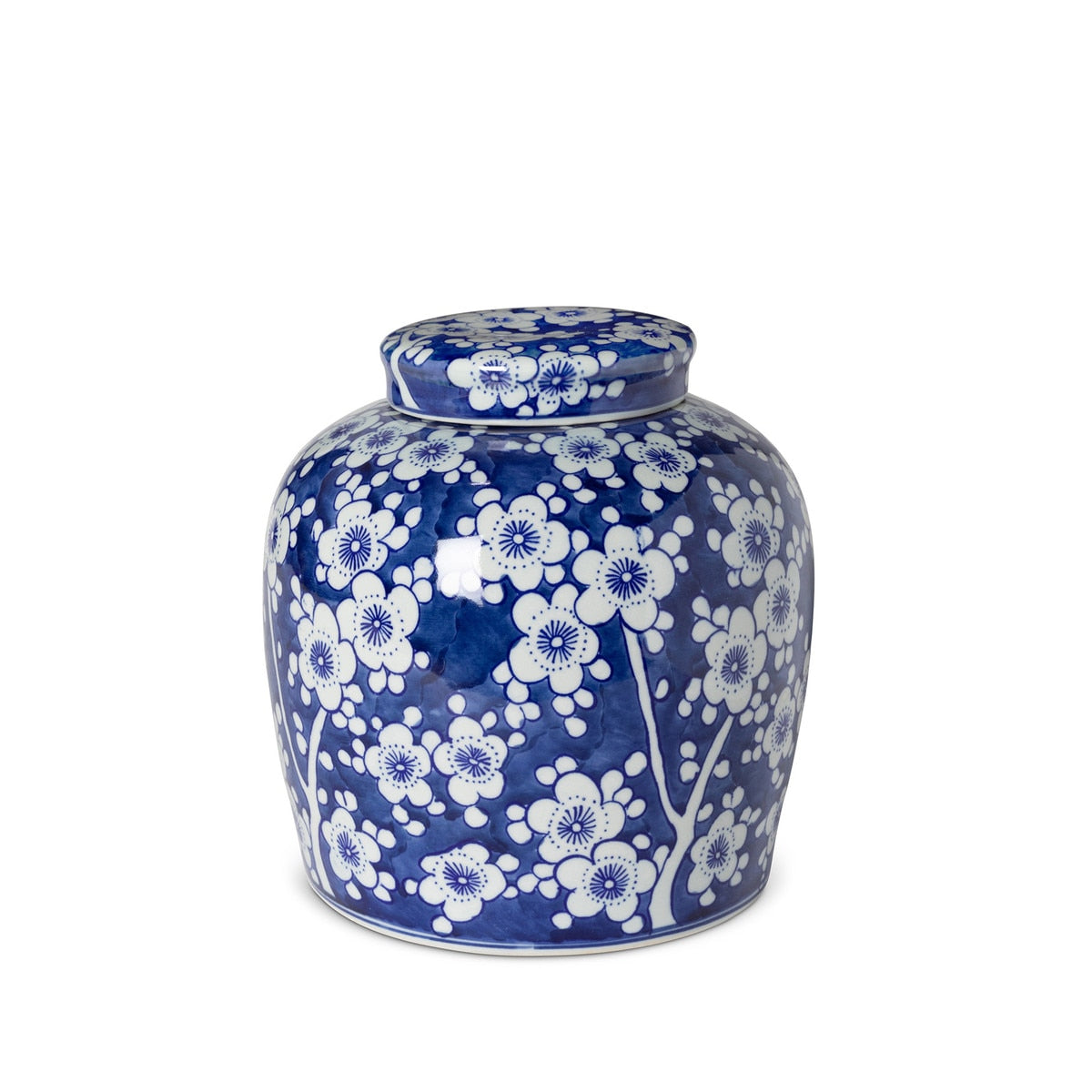 Imperial Ceramic Floral Ginger Jar, Blue and White, Small style shot 1