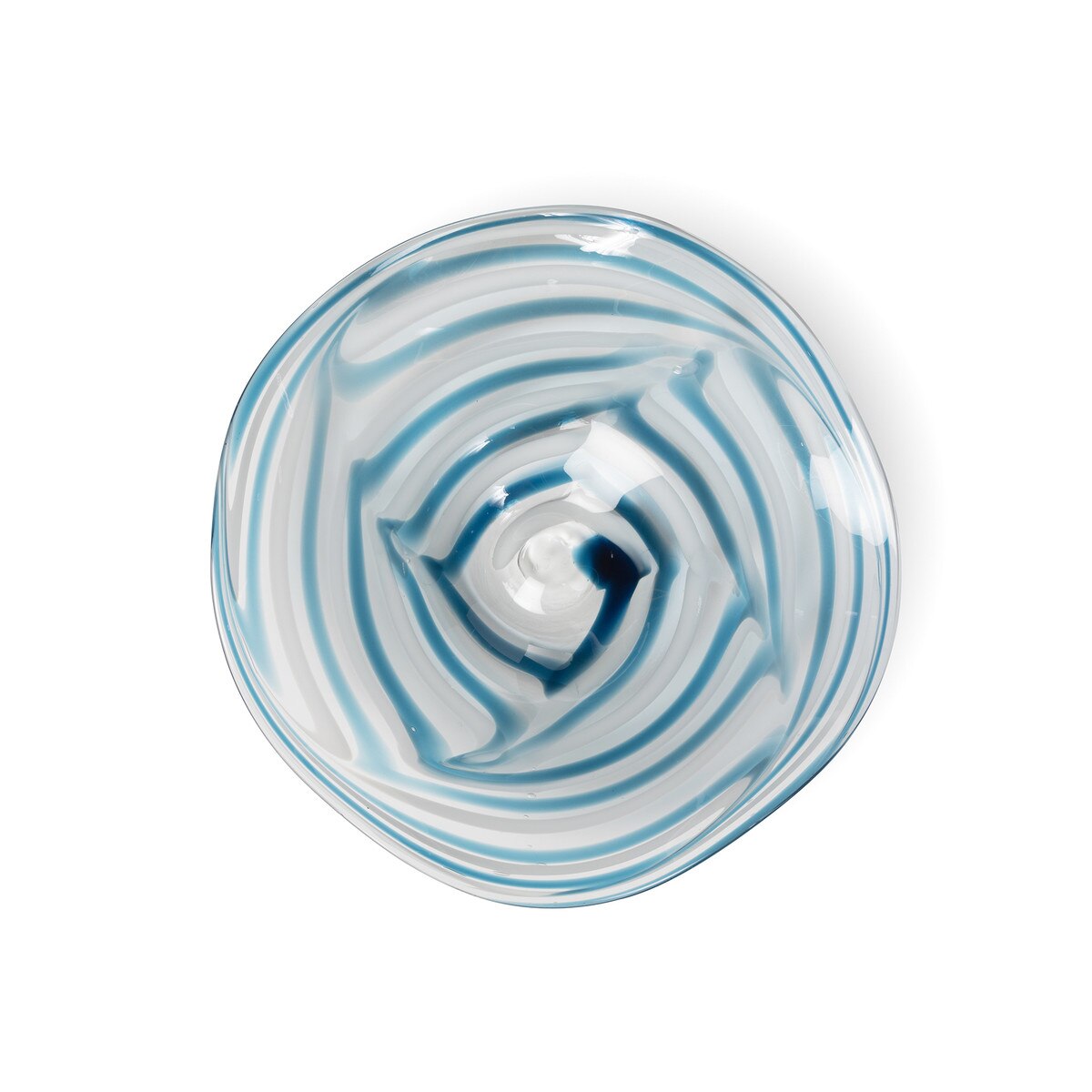 Ocean Glass Plate, Swirl Blue style shot 2