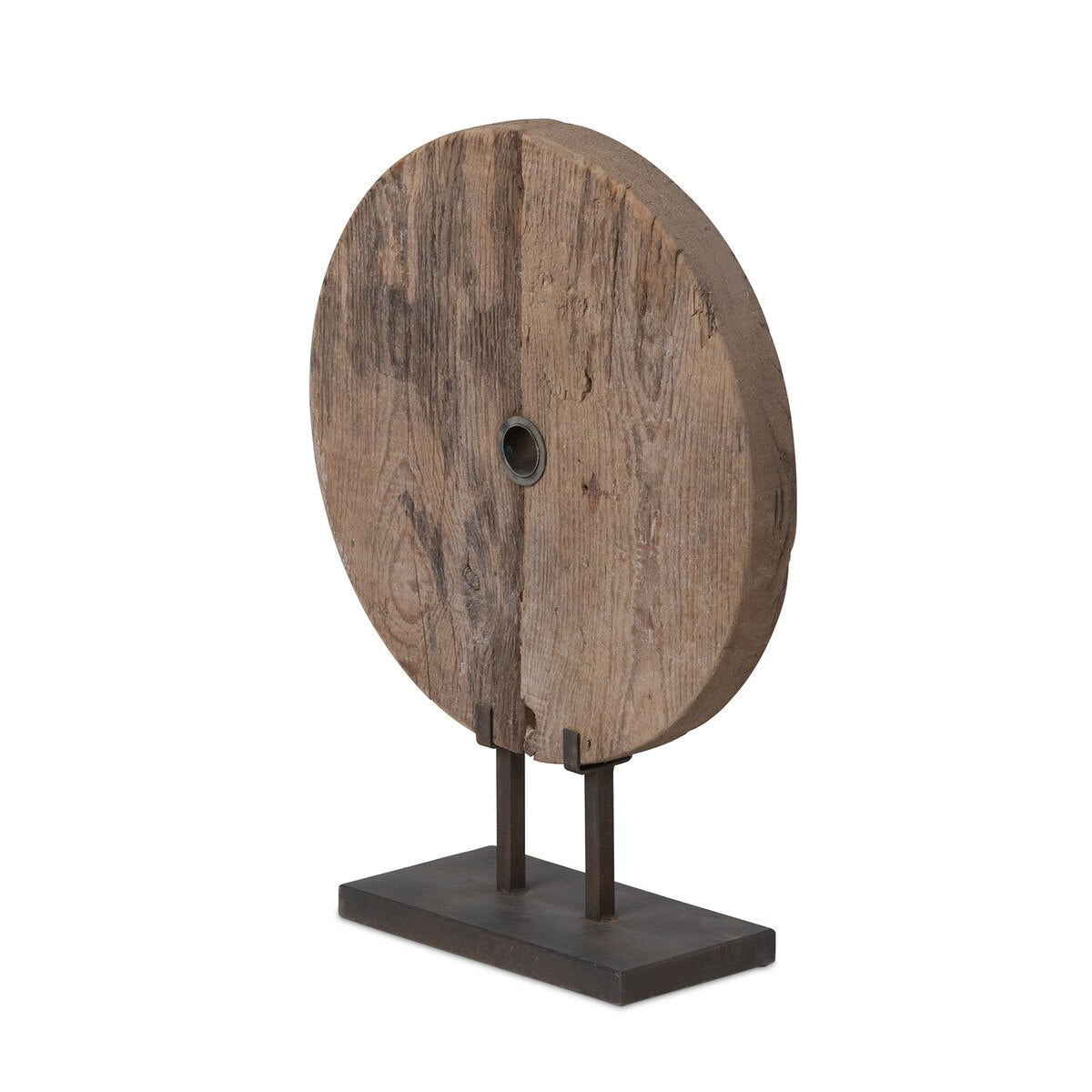 Found Wood Round Mounted Sculpture style shot 1