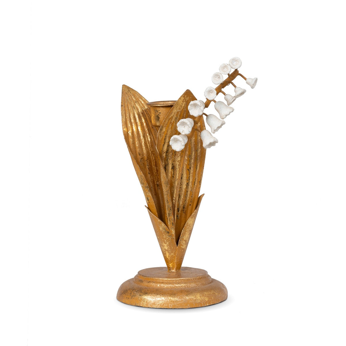 Hand Embossed Lily of the Valley Candle Holder, 7" style shot 1