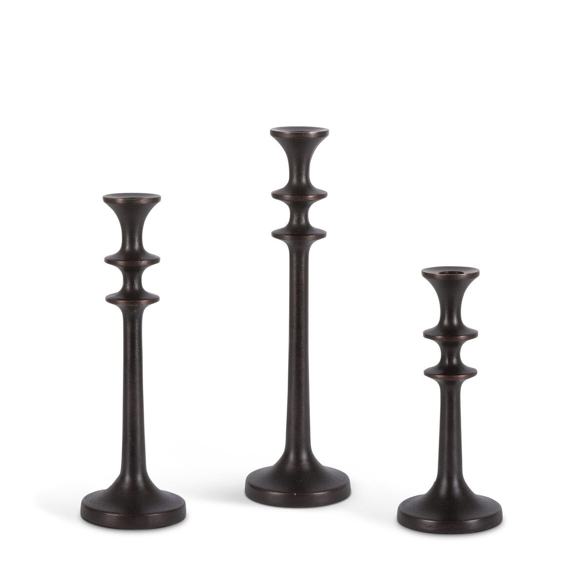 Dominion Cast Aluminum Candlesticks, Set of 3 style shot 1