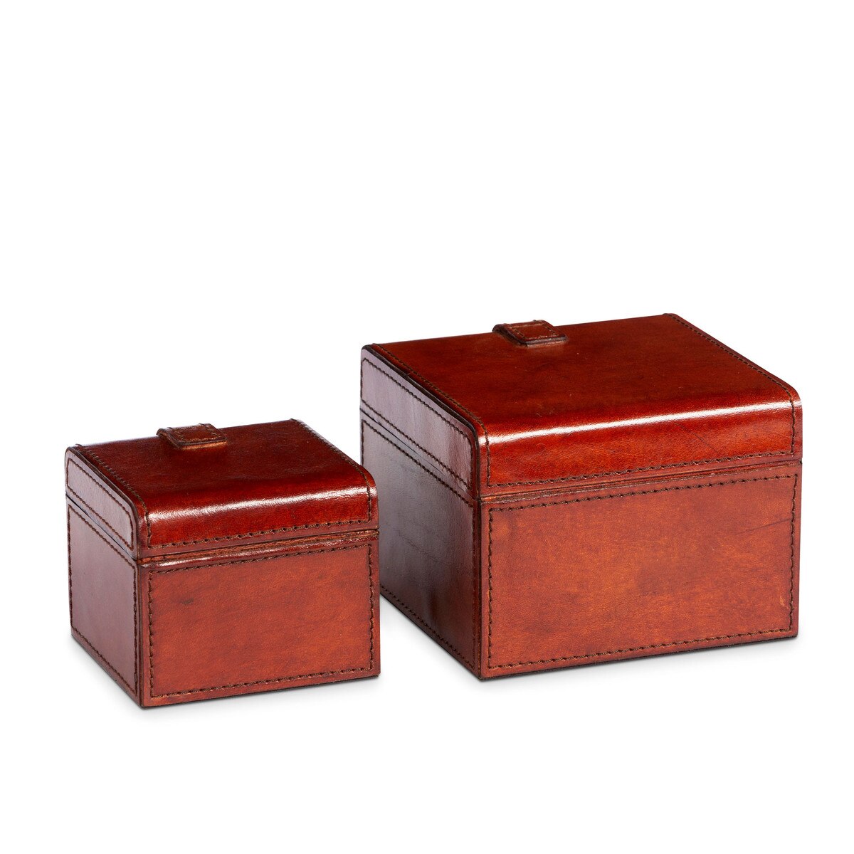 Leather Valet Storage Boxes, Set of 2 style shot 2