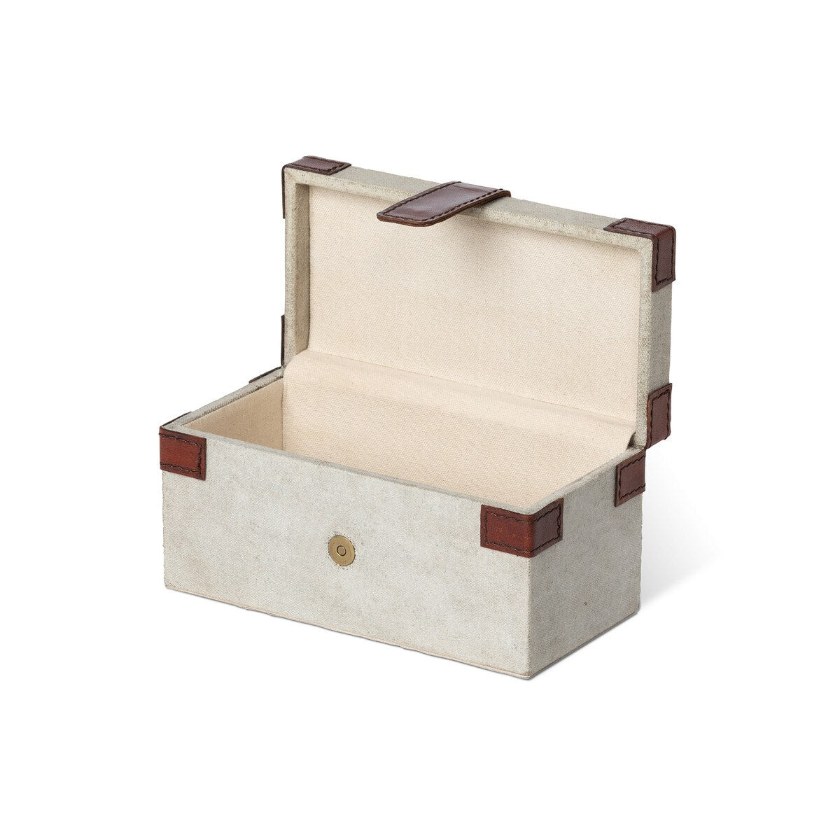 Antique Canvas Box with Genuine Leather style shot 2