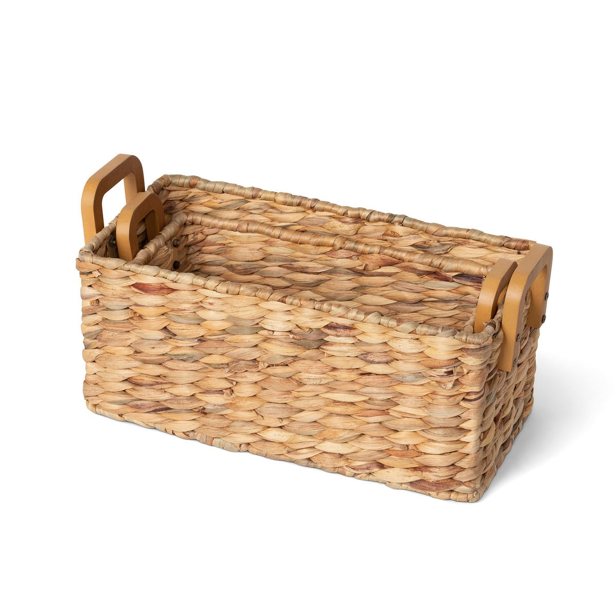 Woven Water Hyacinth Rectangle Storage Basket style shot 2