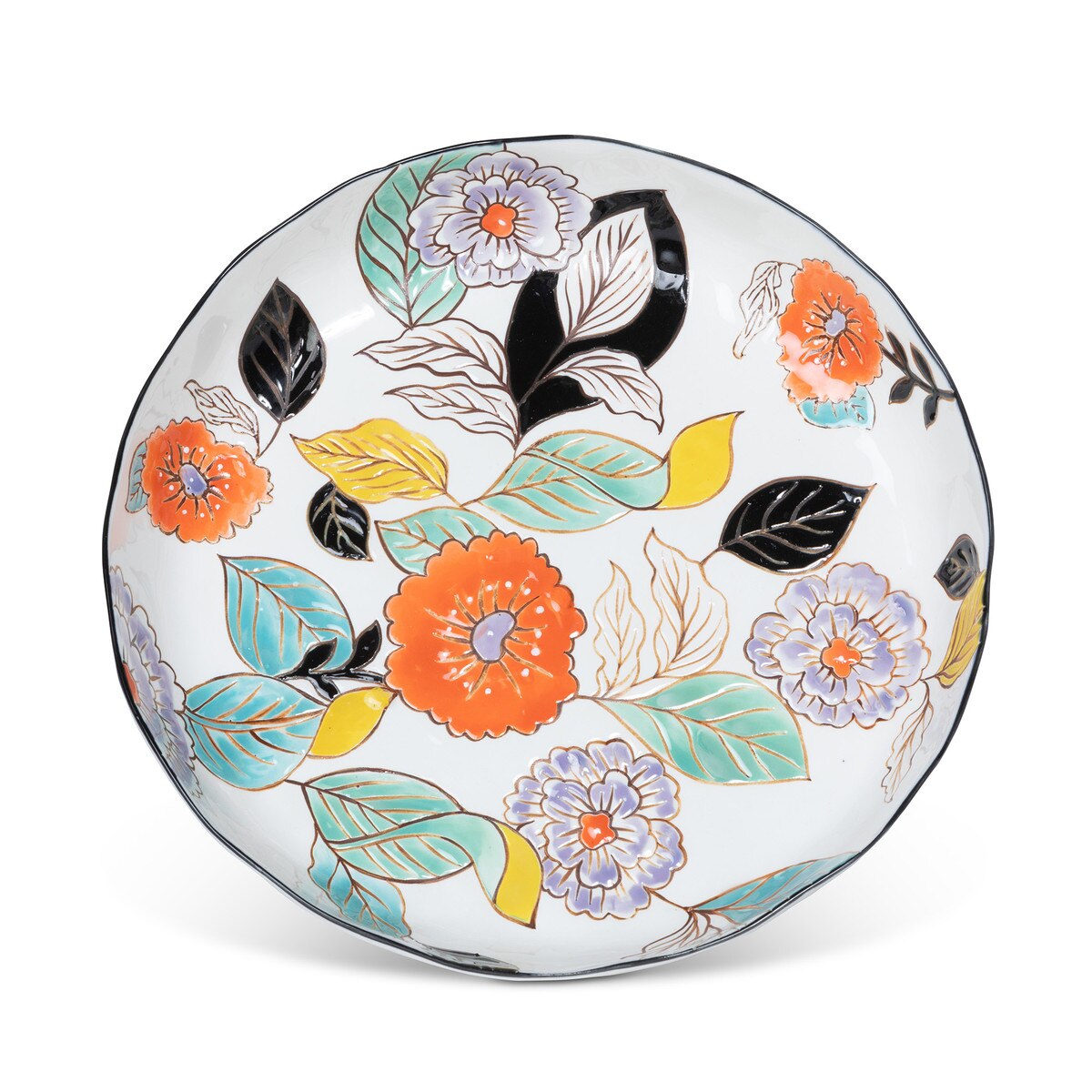 Poppy Garden Stoneware Serving Plate style shot 1