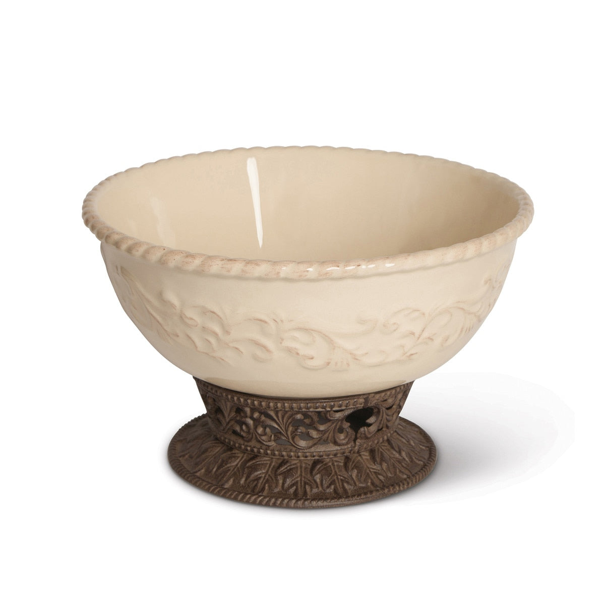 Acanthus Stoneware Bowl on Base style shot 1