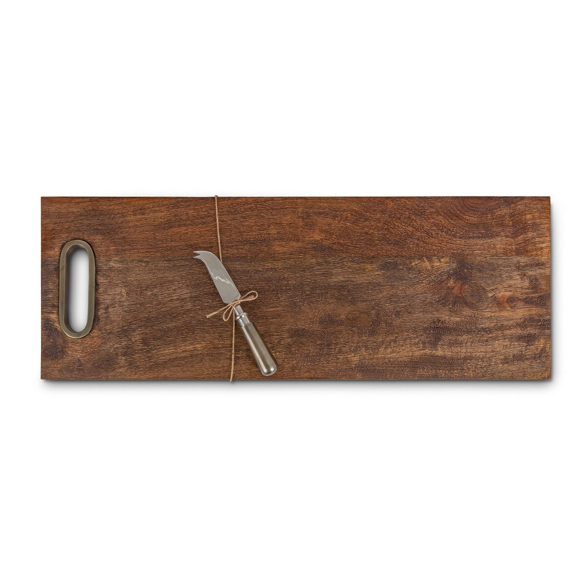 Mango Wood Cutting Board with Cheese Knife, 22" style shot 2