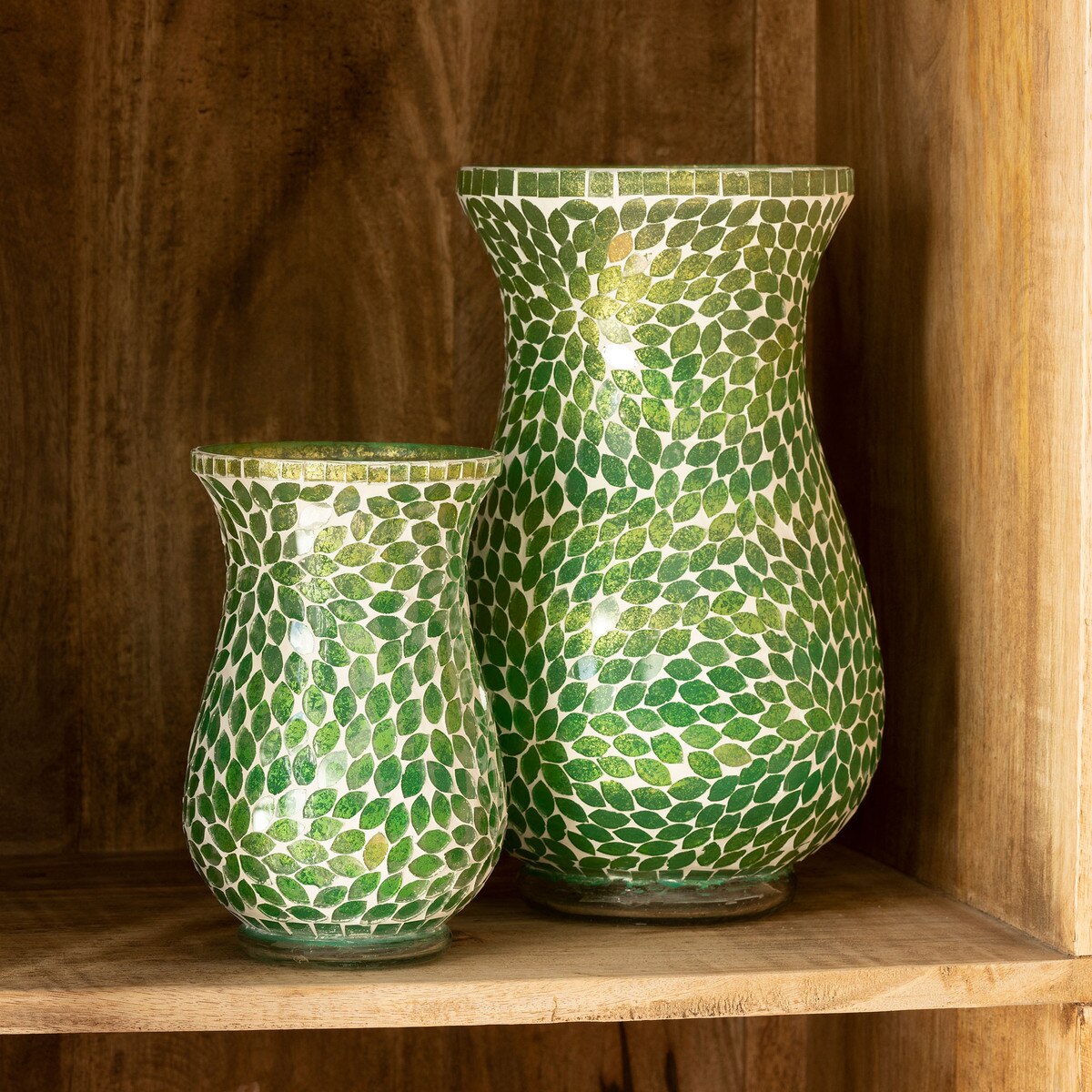 Jessa Glass Mosaic Vase, Large style shot 2