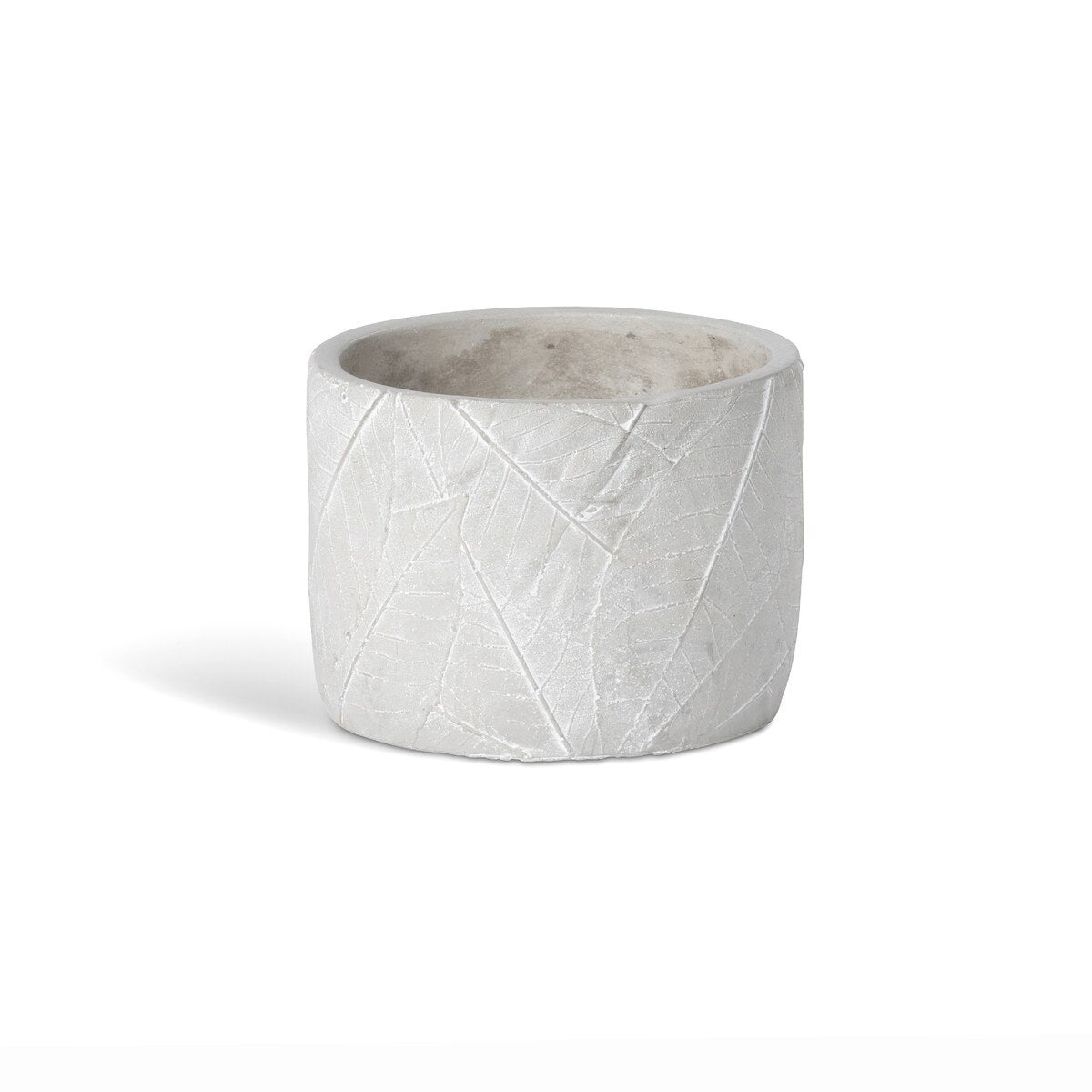Leaf Embossed Cement Pot, Medium style shot 1