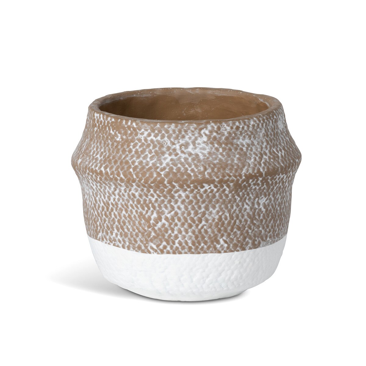 Woven Pattern Cement Pot, Large style shot 1
