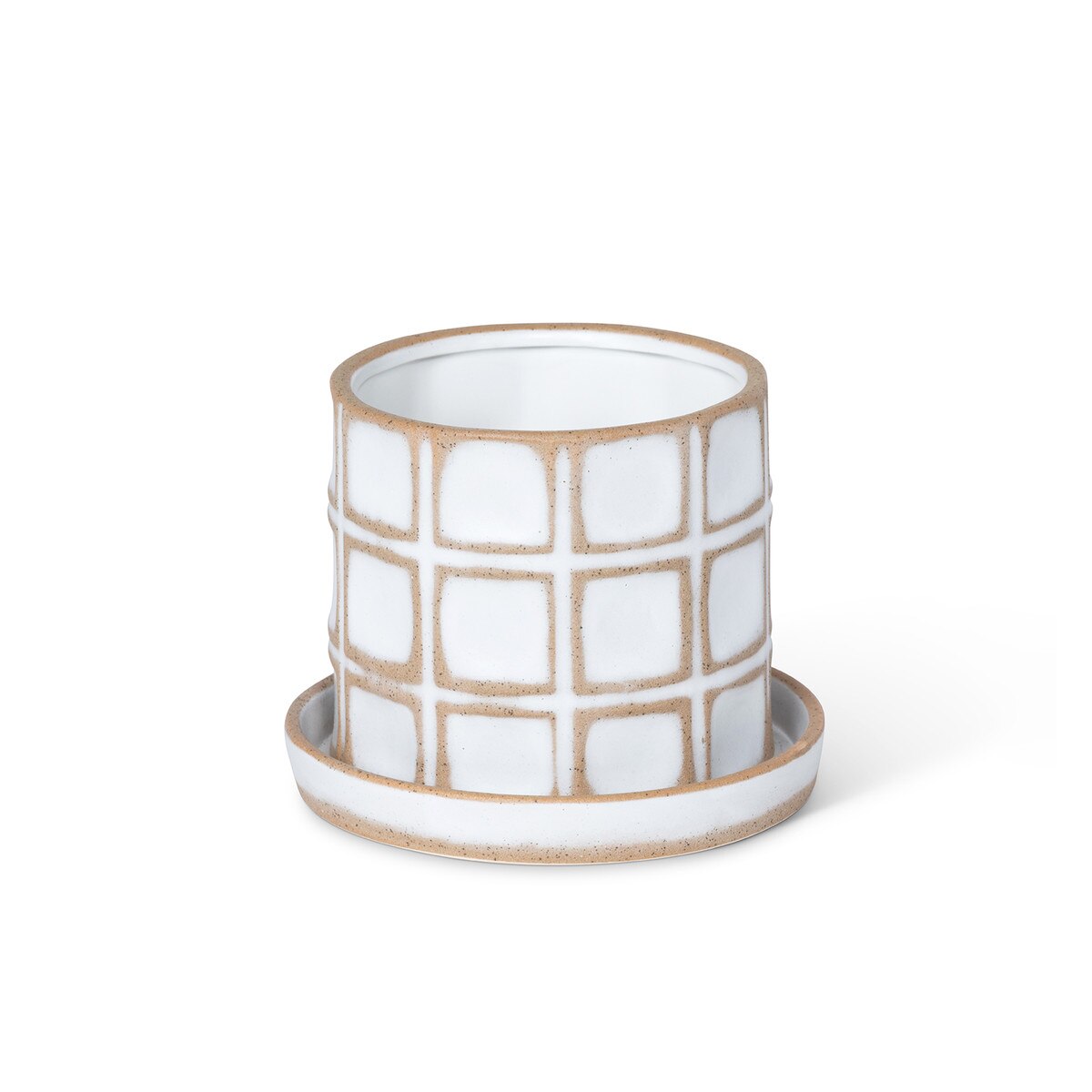 Harmony Ceramic Pot with Saucer, 7.5" style shot 1