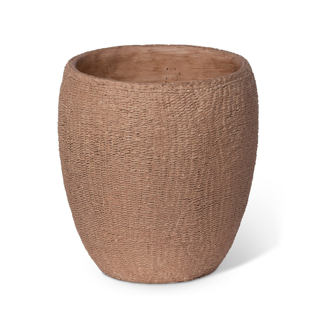Seagrass Relief Pattern Cement Pot, 10" style shot 1