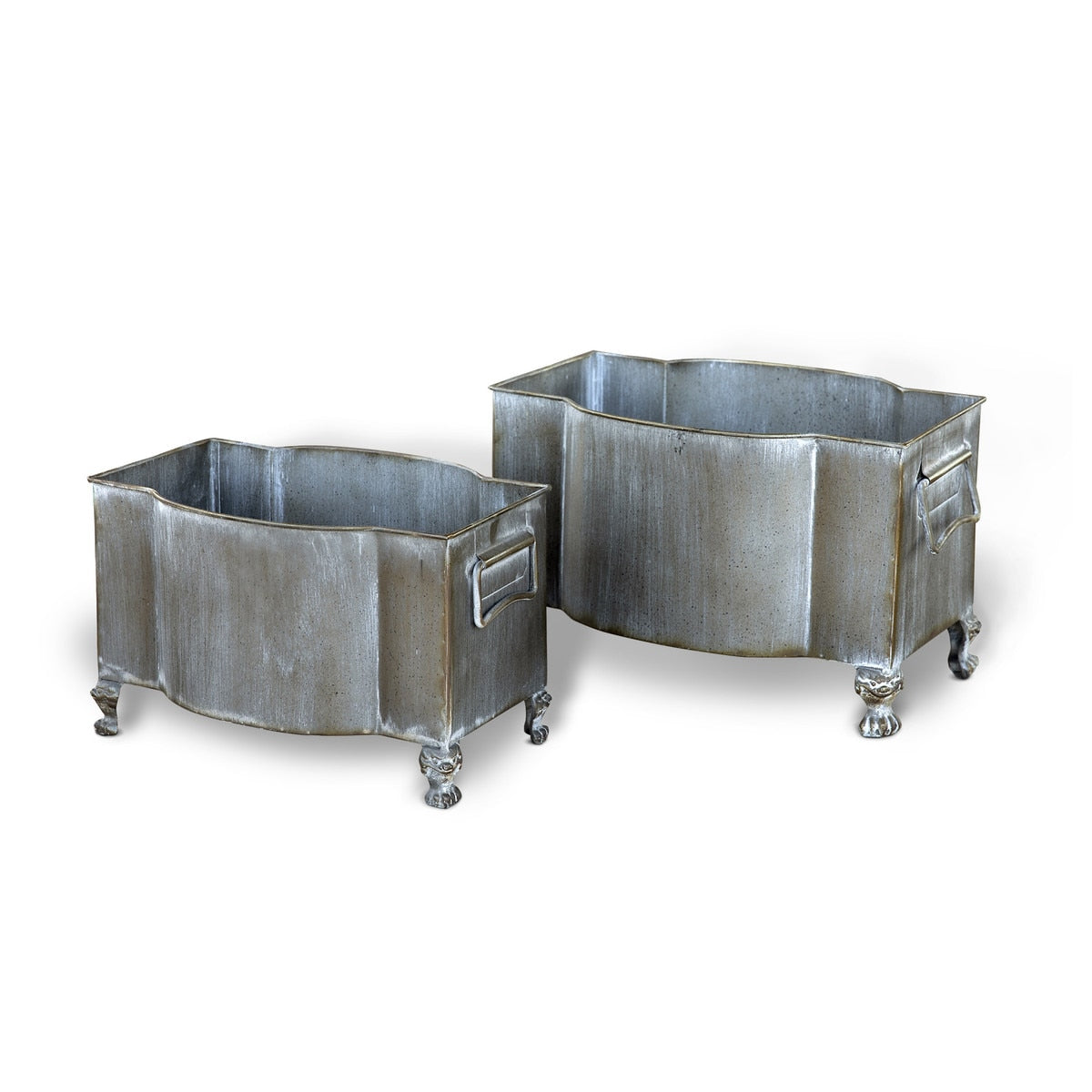 Handsome Footed Metal Planter, Set of 2 style shot 1