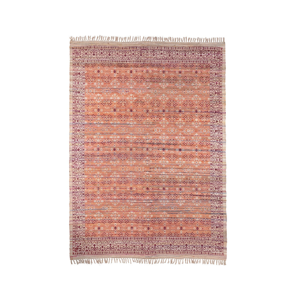 Annabelle Cotton Blend Printed Rag Rug, 6' x 9' style shot 1