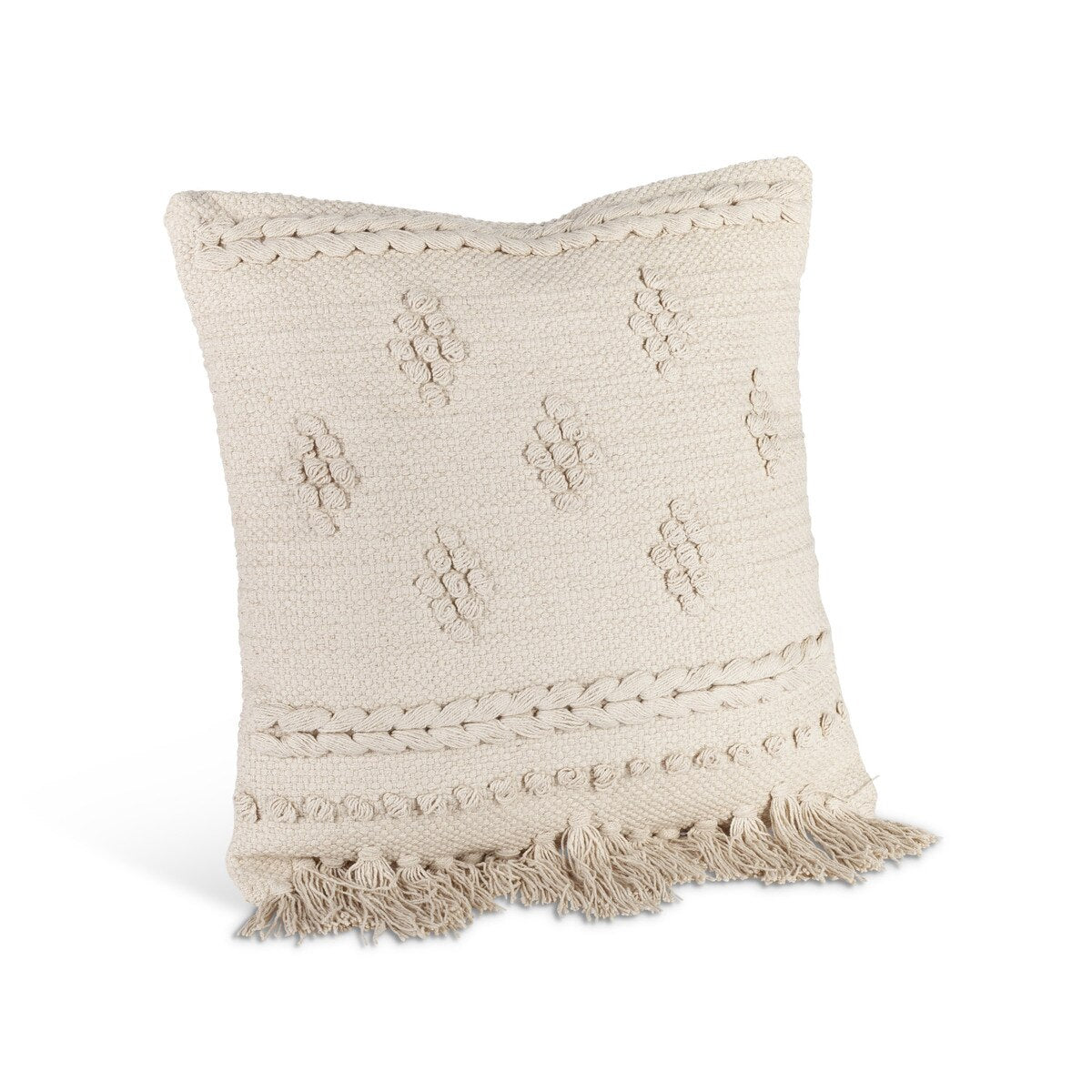 Cotton Woven Diamond Pattern Square Pillow style shot 1