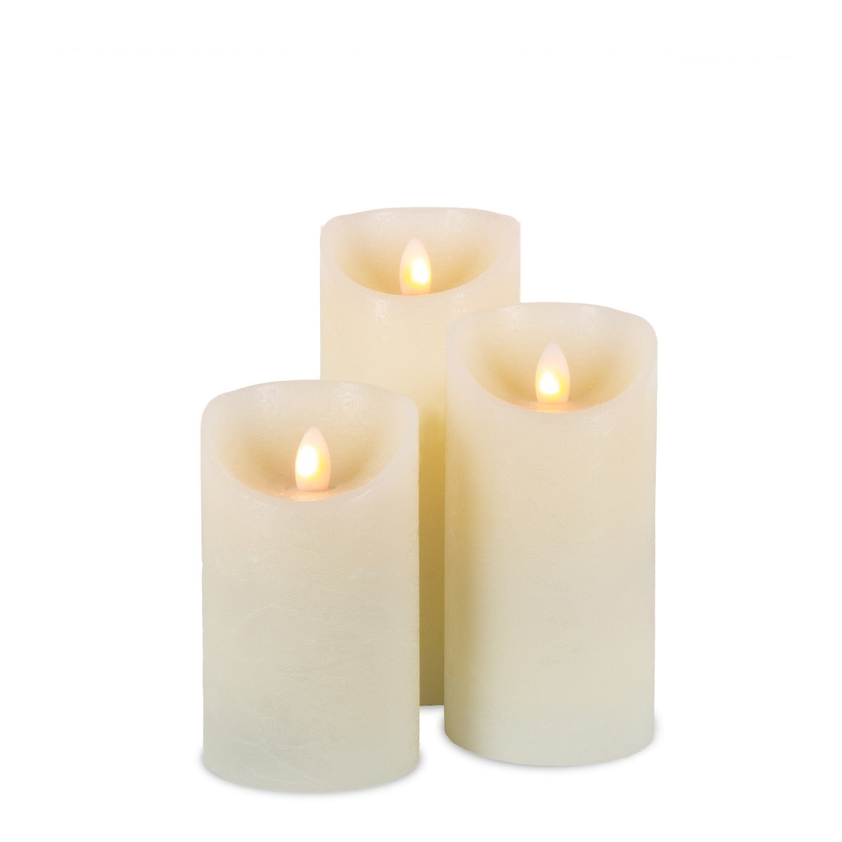 Aurora Flameless Pillar Candles, Set of 3 style shot 1