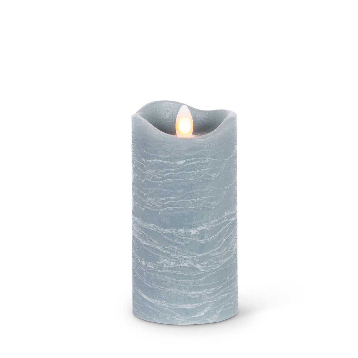 Aurora Flameless Gray Pillar Candle, 3"x6" style shot 1