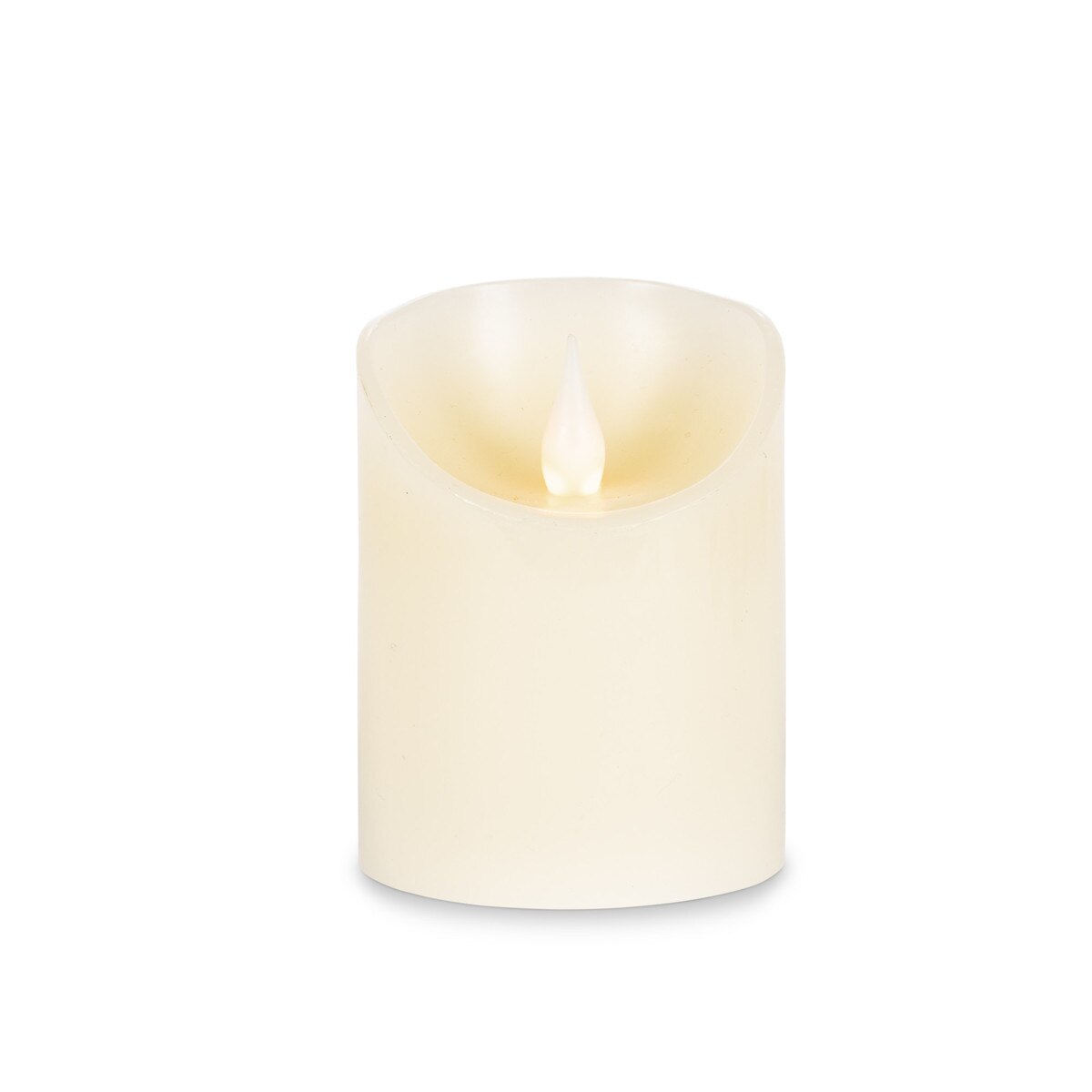 Flameless Wax Pillar Candle with Fire Glow Tip, 3"x4" style shot 1