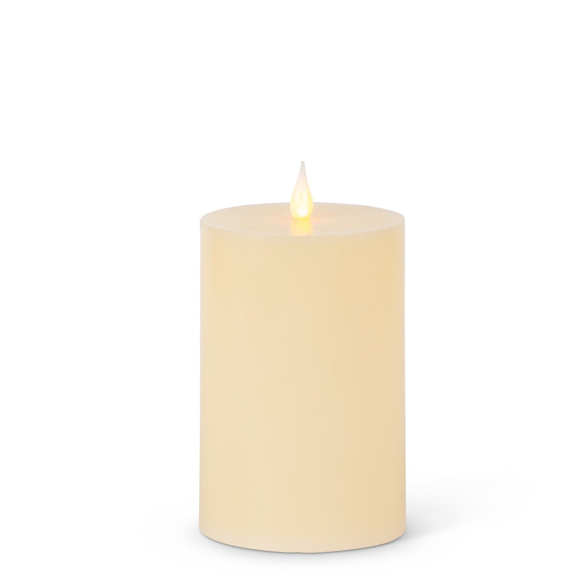 Flameless Wax Flat Top Pillar Candle, 4"x7" style shot 1