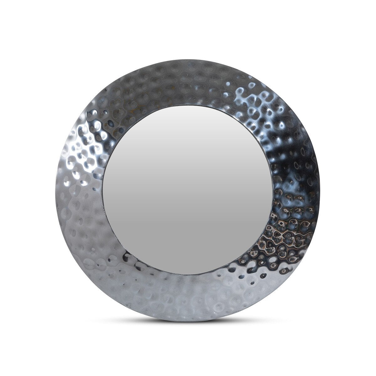 Hammered Pewter Portal Mirror, 15" style shot 1