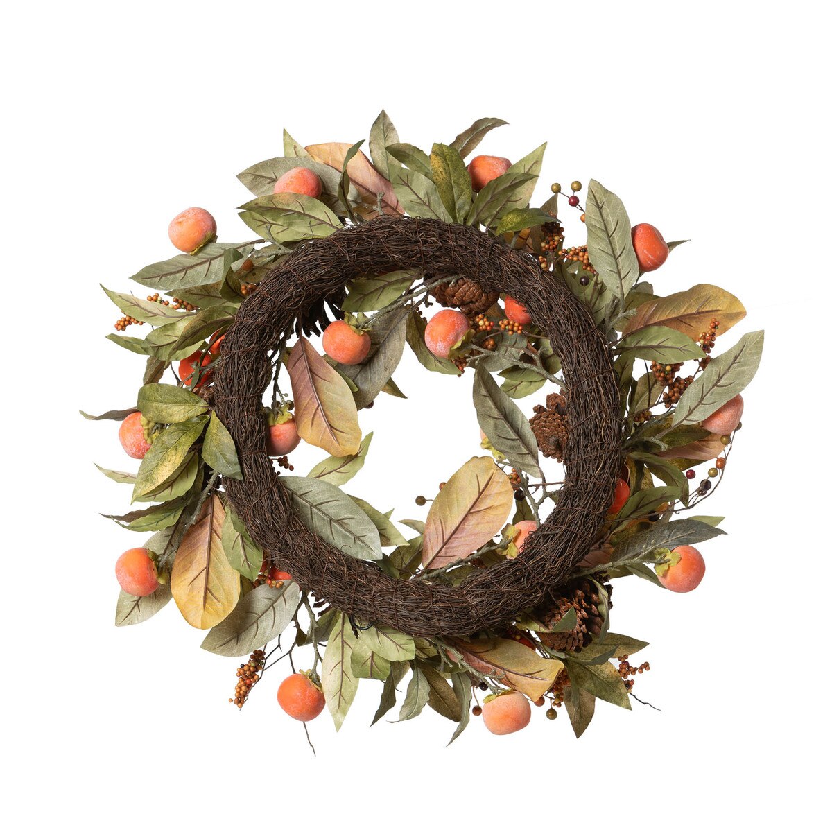 Autumn Persimmon Wreath style shot 2