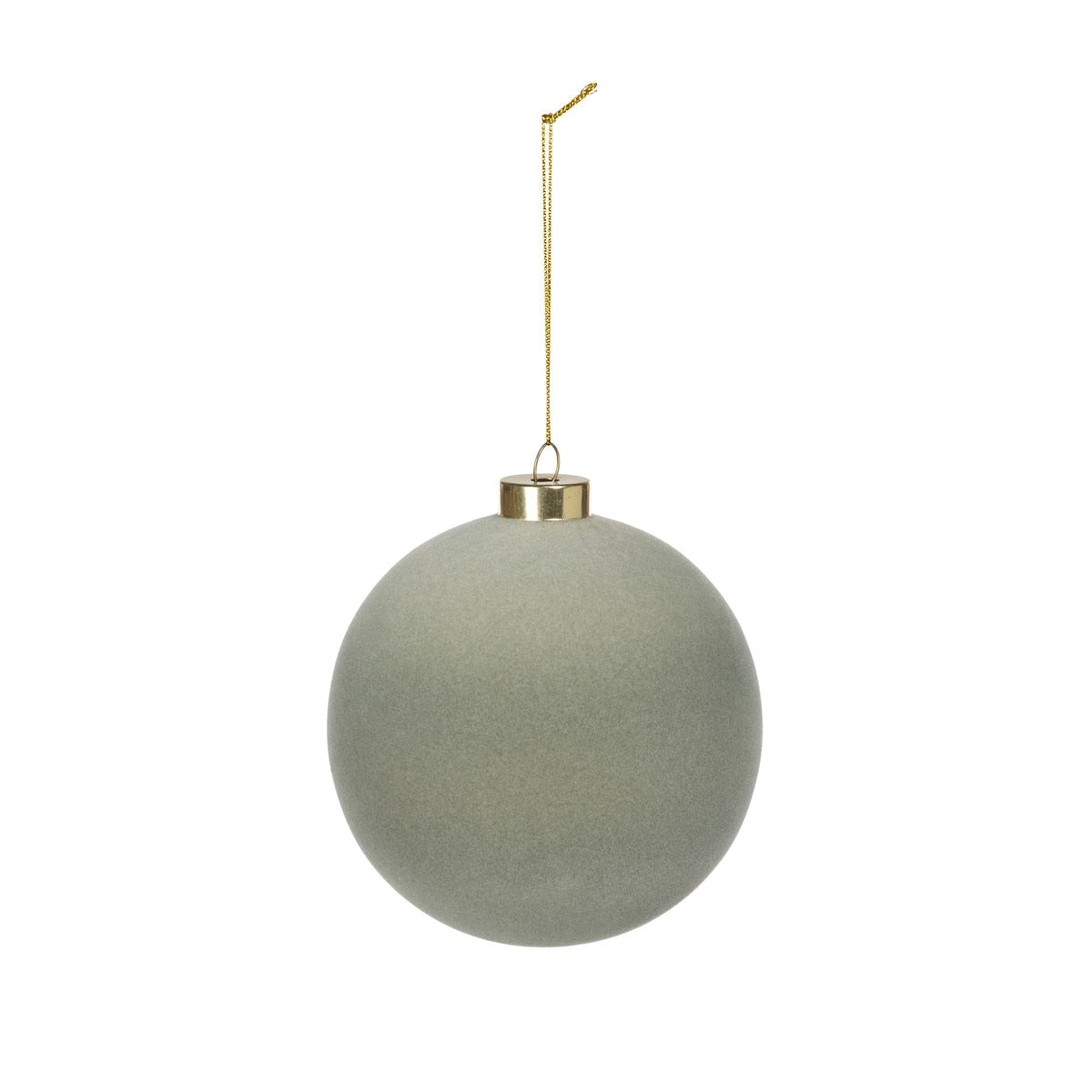 Sage Flocked Ornament, 4.75" style shot 1