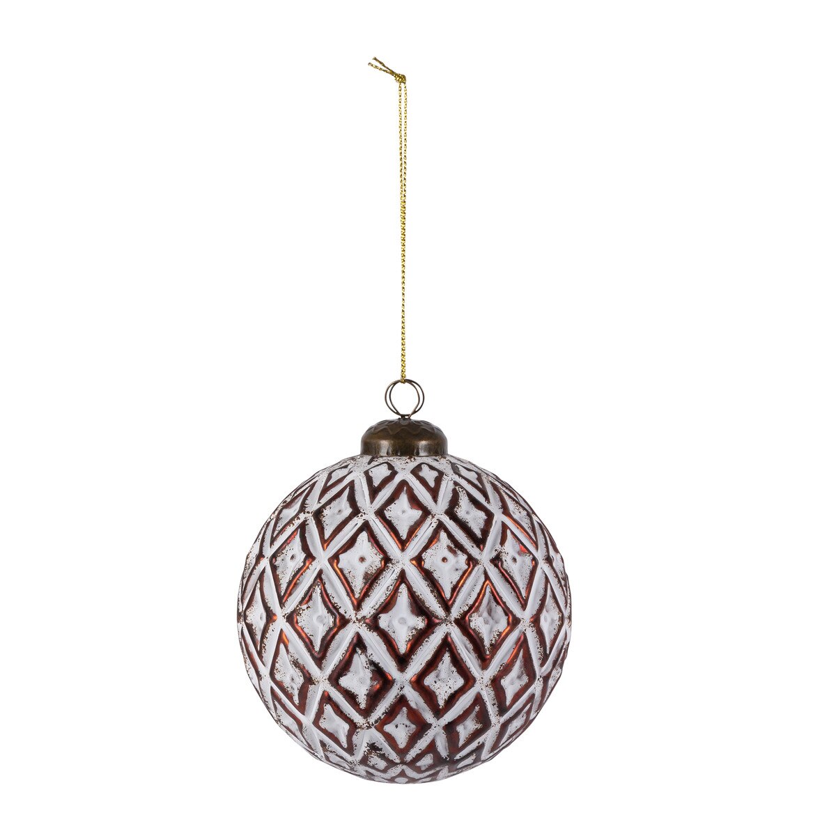 White-Washed Diamond Ornament, 2 Assorted Styles style shot 2