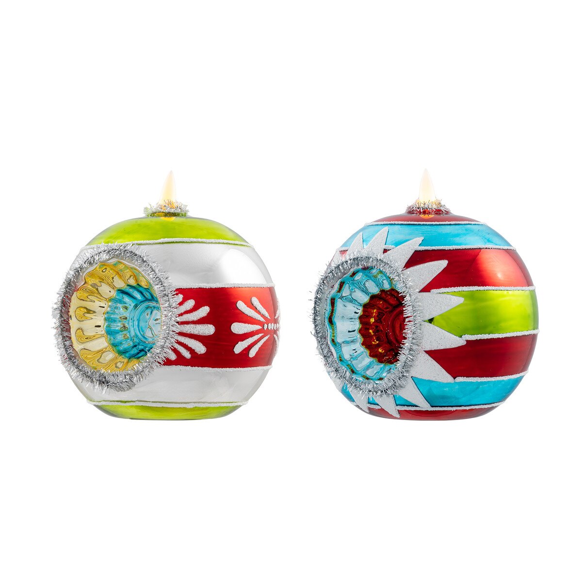 Lit Retro Reflector Ball, 2 Assorted Styles style shot 2