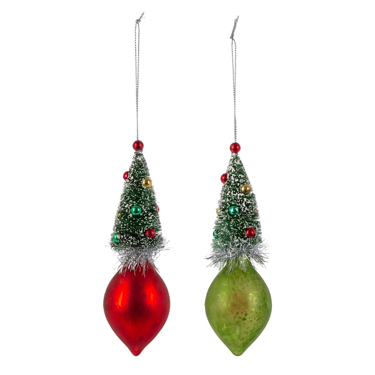 Retro Tree Tear Drop Ornament, 2 Assorted Styles style shot 2