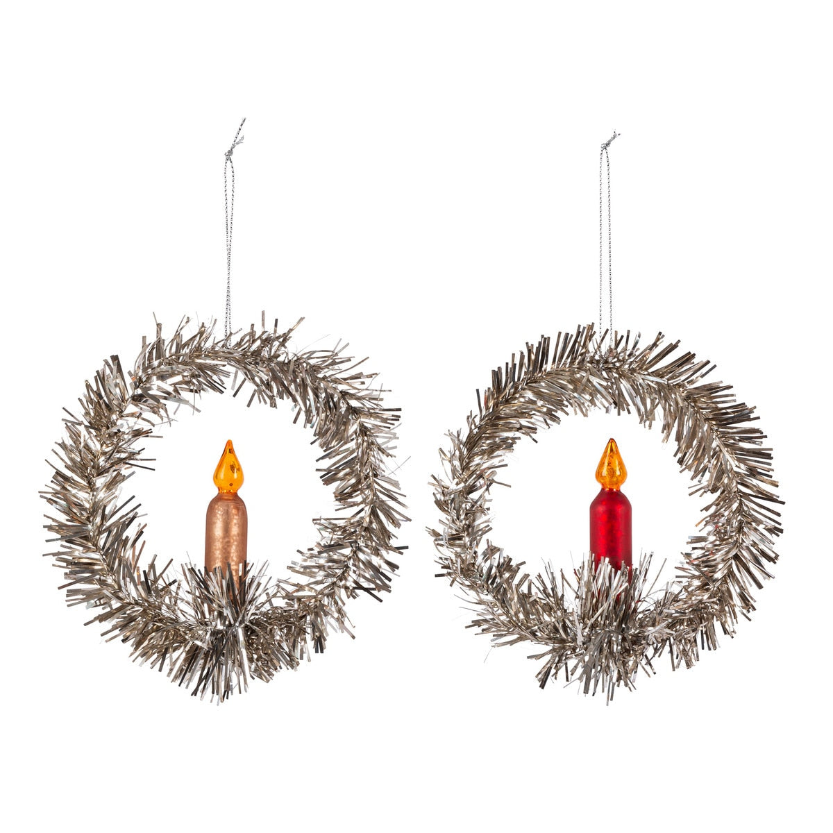 Wreath with Candle Ornament, 2 Assorted Styles style shot 1