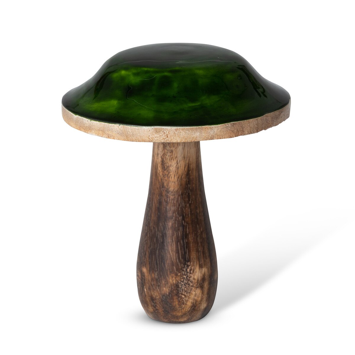 Forest Green Lacquered Wooden Mushroom, Large style shot 1