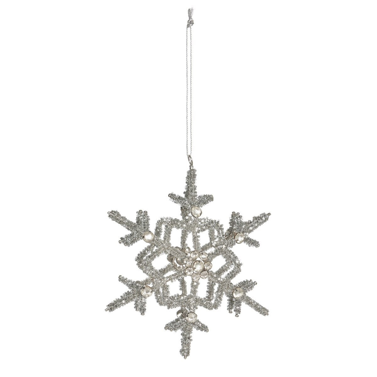 Glass Beaded & Rhinestone Snowflake Ornament style shot 2