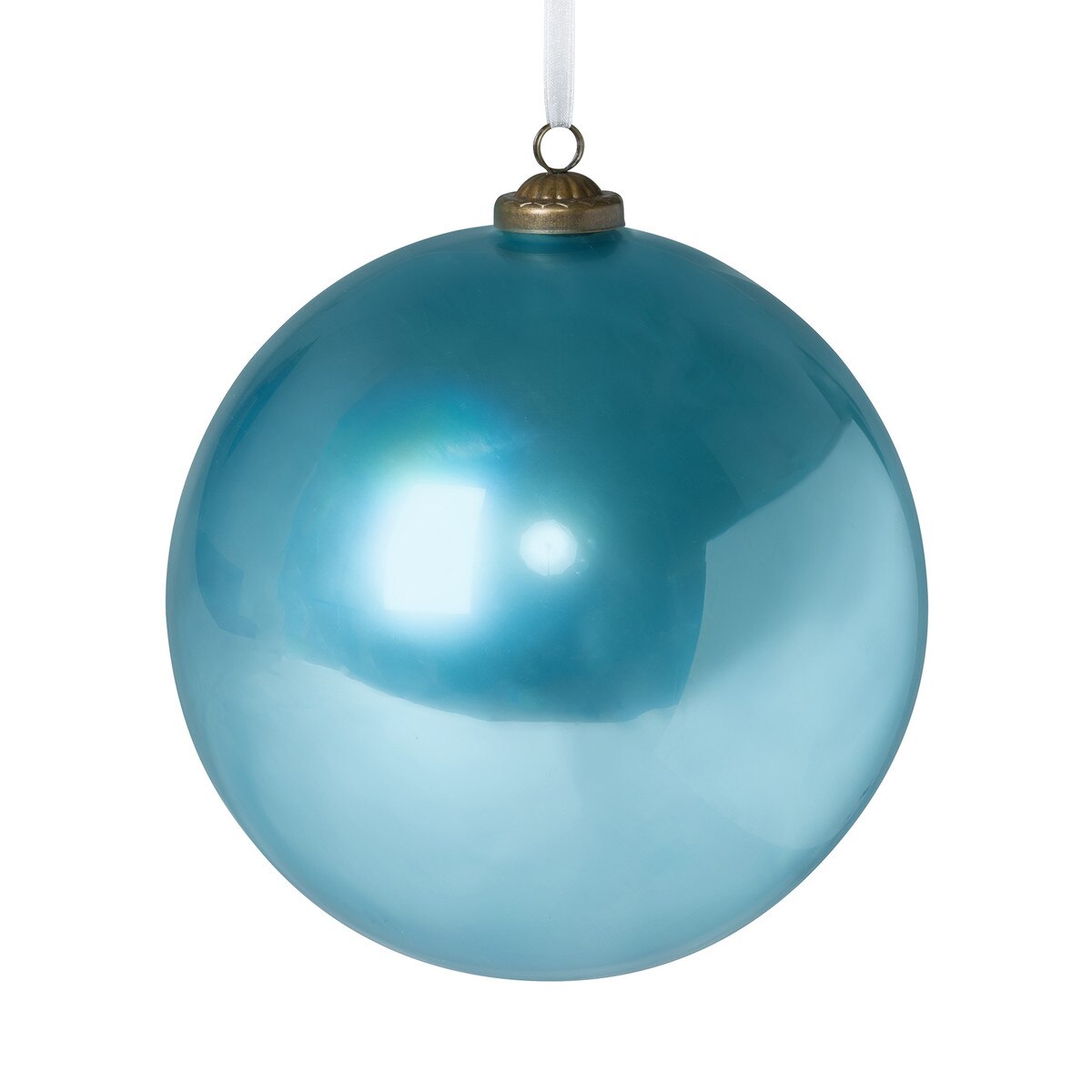 Northern Sky Blue Glass Ball Ornament