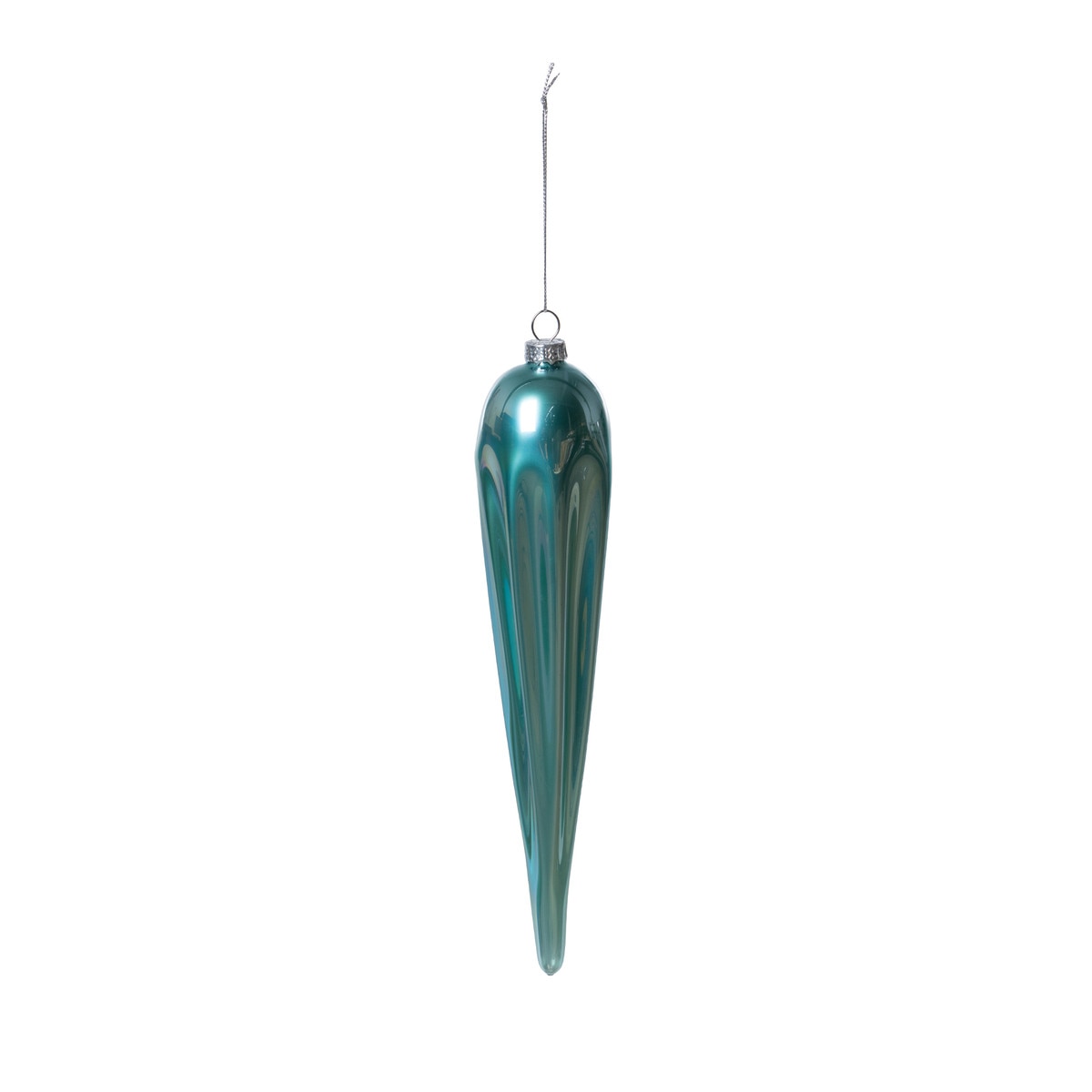Frosty Blue Glass Icicle Ornament, 10 in. style shot 1
