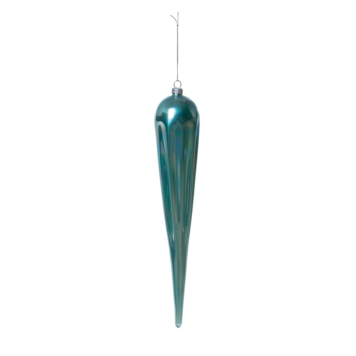Frosty Blue Glass Icicle Ornament, 14 in. style shot 1