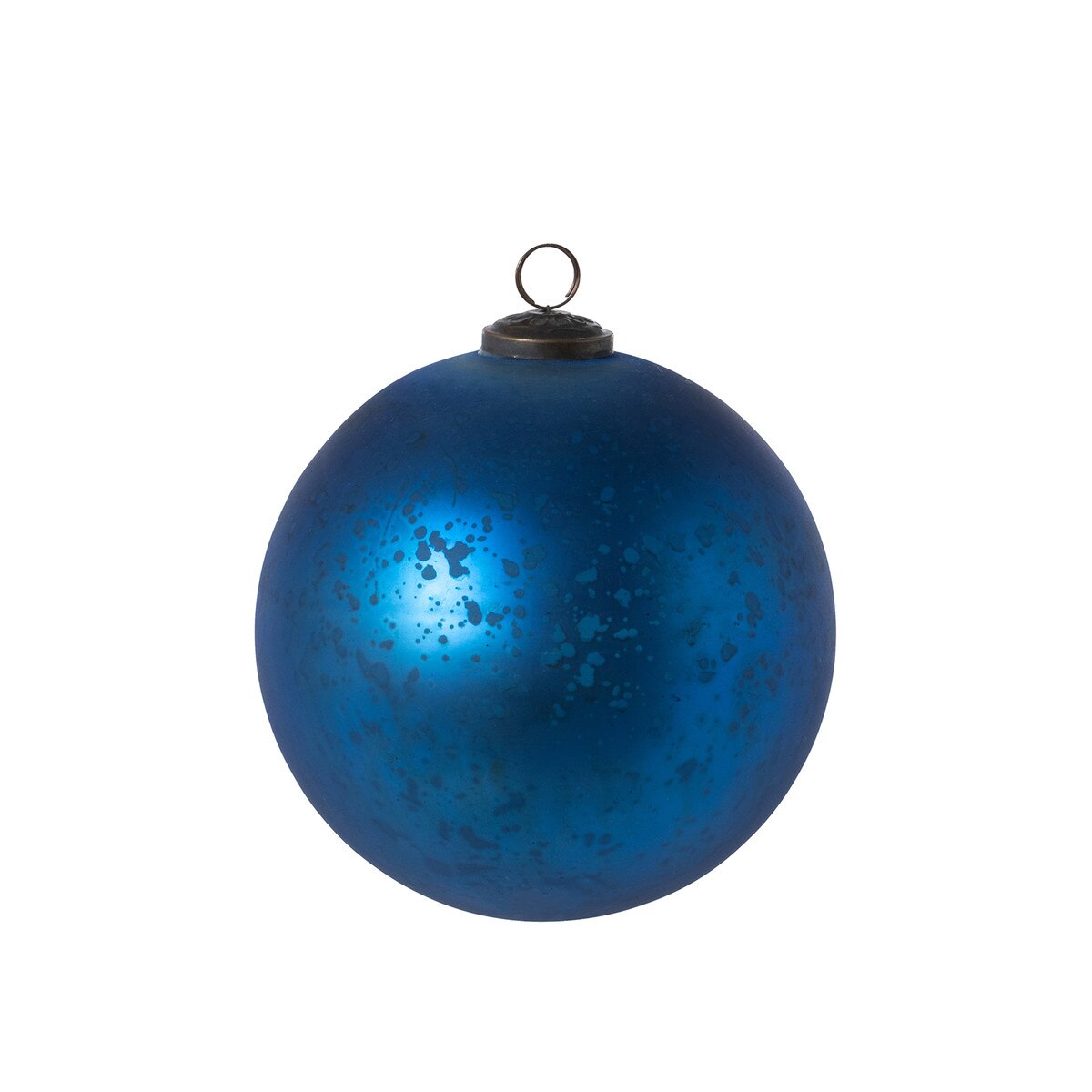 Antique Matte Blue Glass Ball Ornament, Extra Large style shot 1