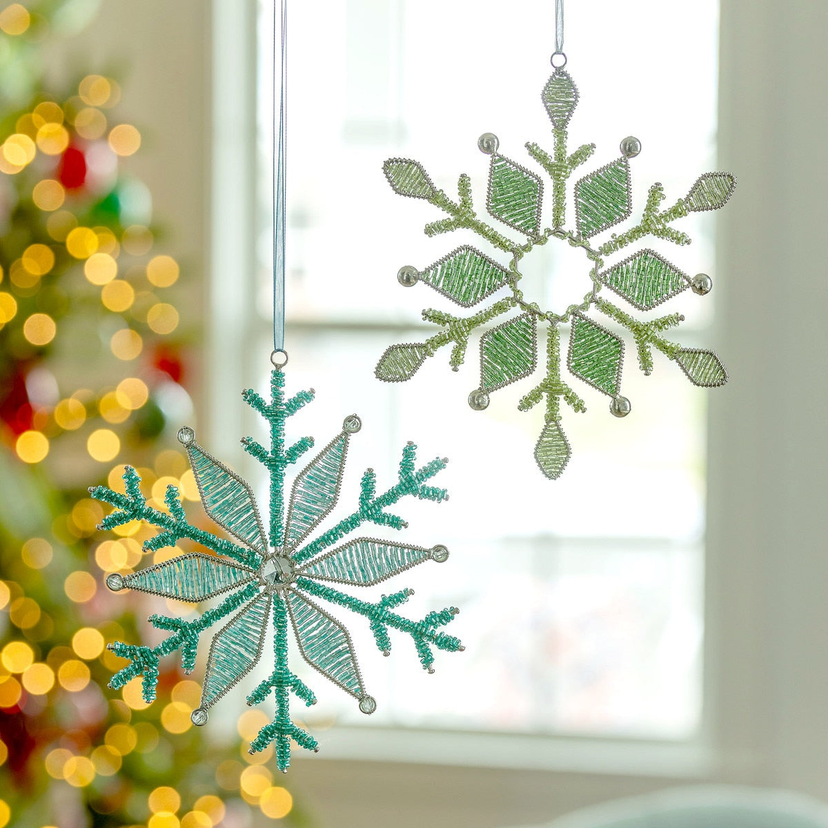 Whimsical Glass Beaded Kaleidoscope Ornament, 2 Assorted Styles