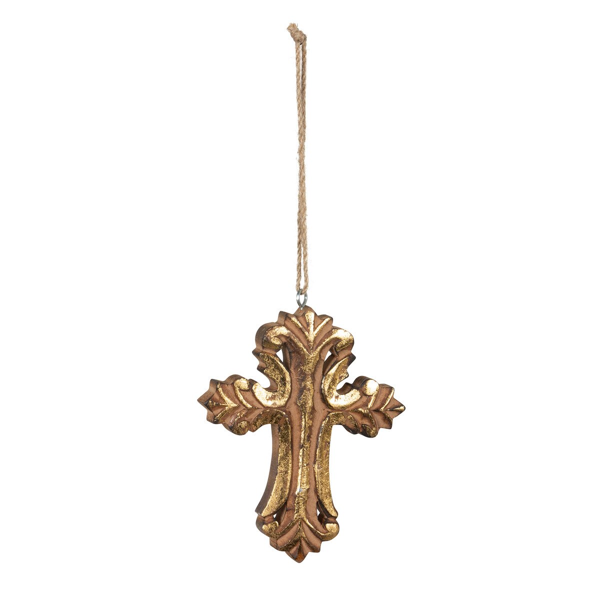 Gilded Wood Carved Cross Ornament style shot 1