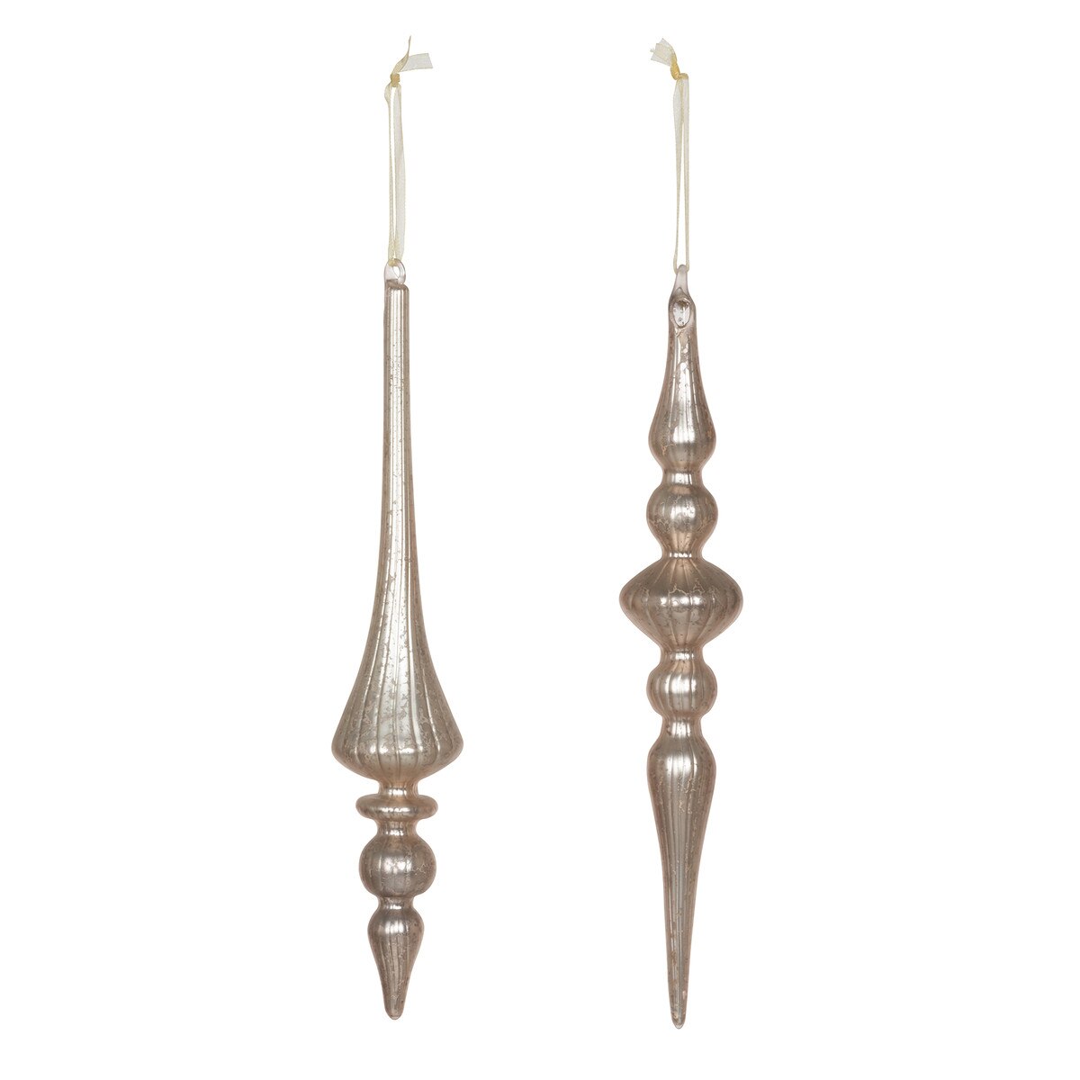 Elongated Mercury Glass Finial Ornament, 2 Assorted Styles style shot 1