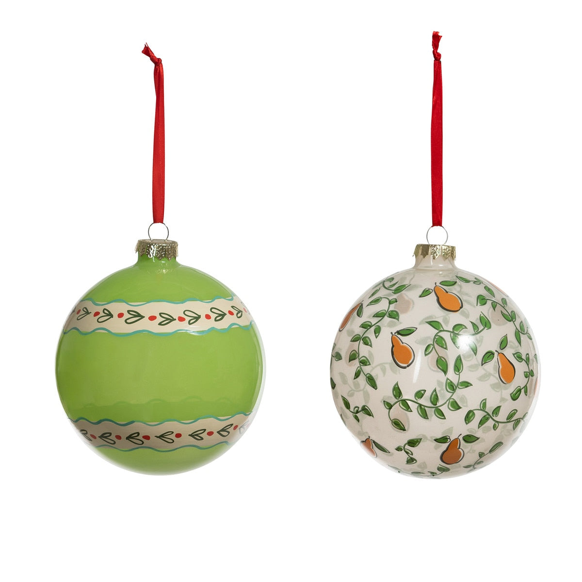 12 Days Pattern Glass Ball Ornament, 2 Assorted Styles style shot 1