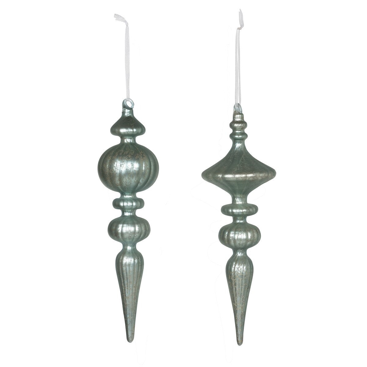 Antique Blue Glass Finial Ornament, 2 Assorted Styles style shot 1