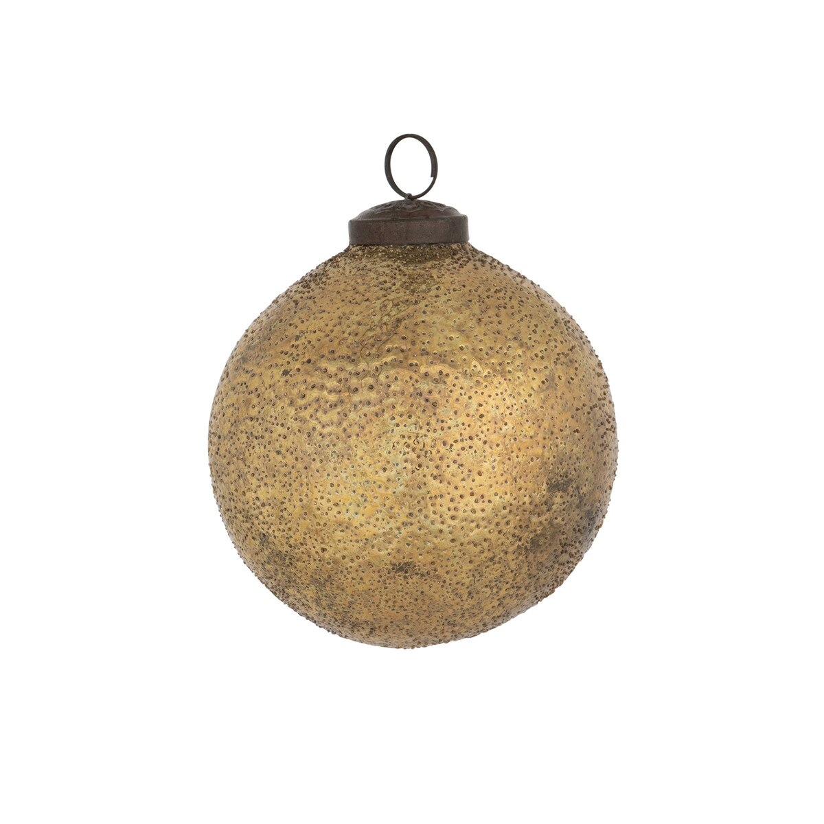 Burnished Gold Glass Ball Ornament, 4" style shot 1