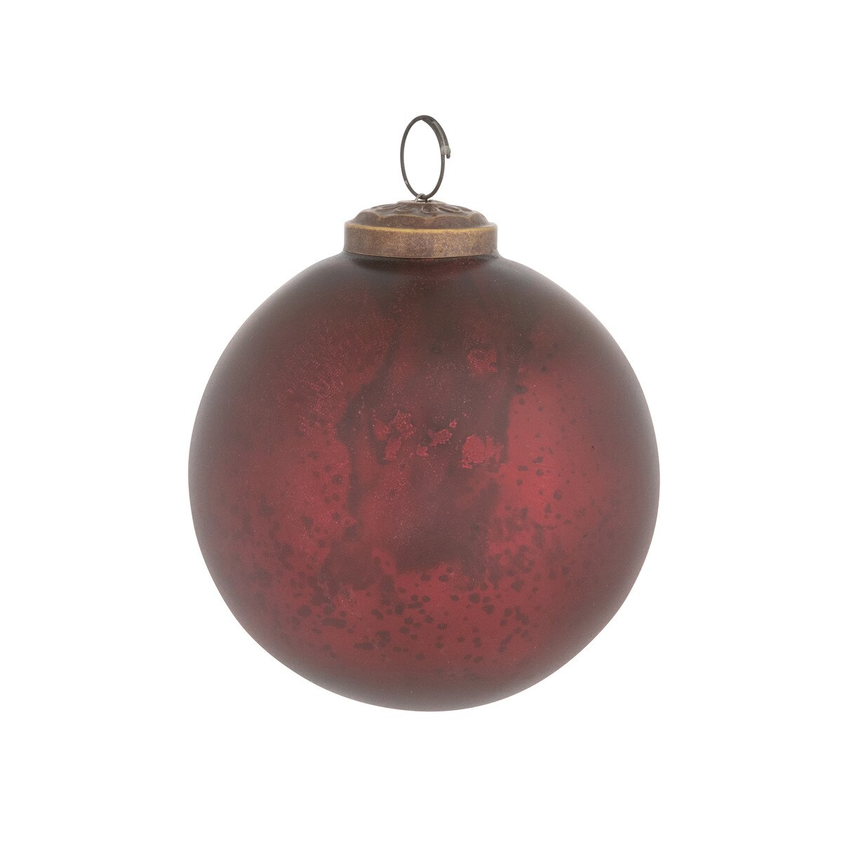 Matte Garnet Glass Ball Ornament, 4" style shot 1