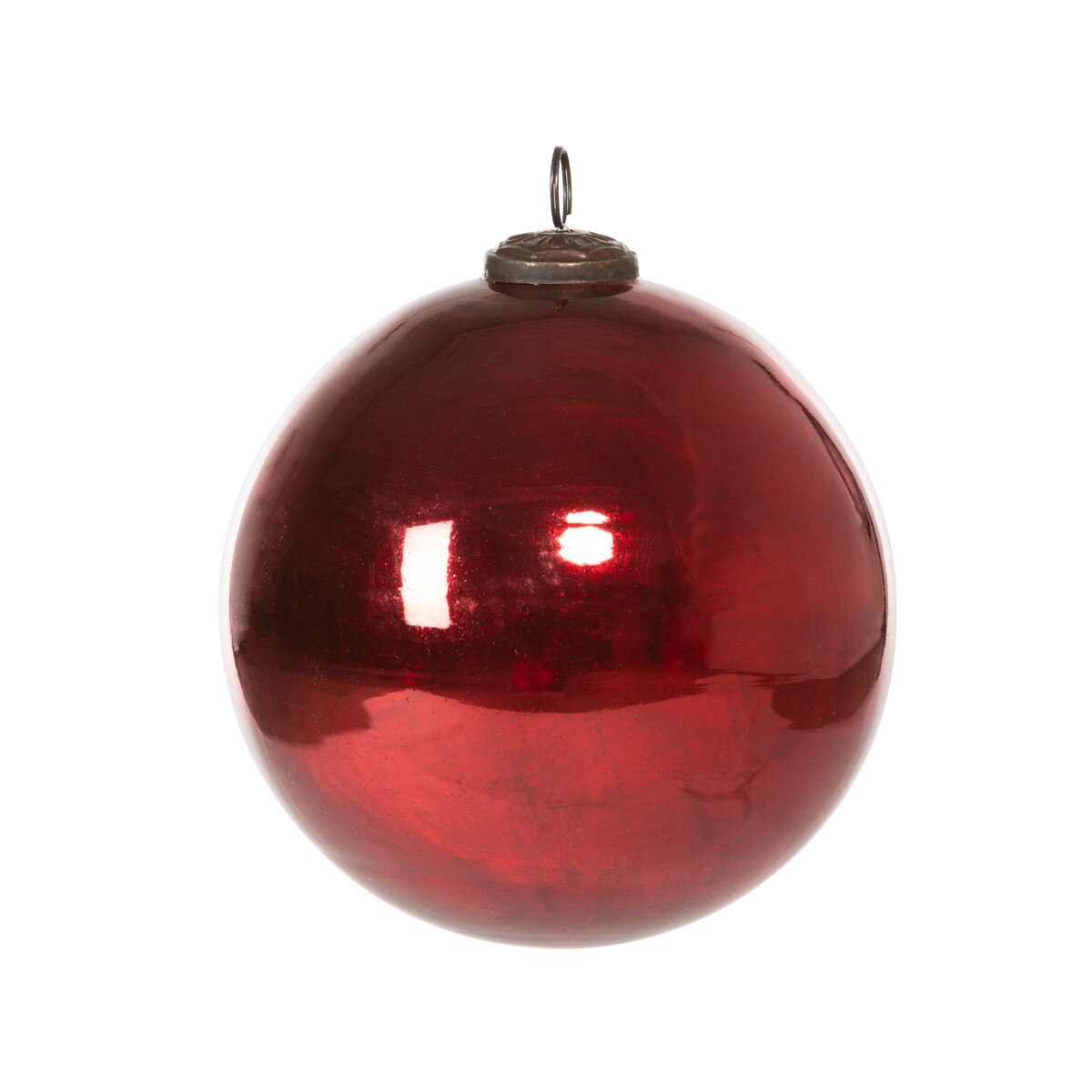 Antique Shiny Ruby Glass Ball Ornament, Extra Large style shot 1