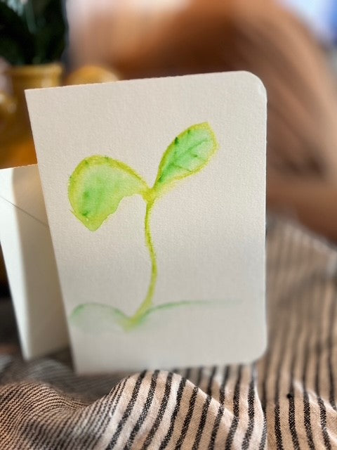Hand-Painted Sprout Card (One of a Kind)