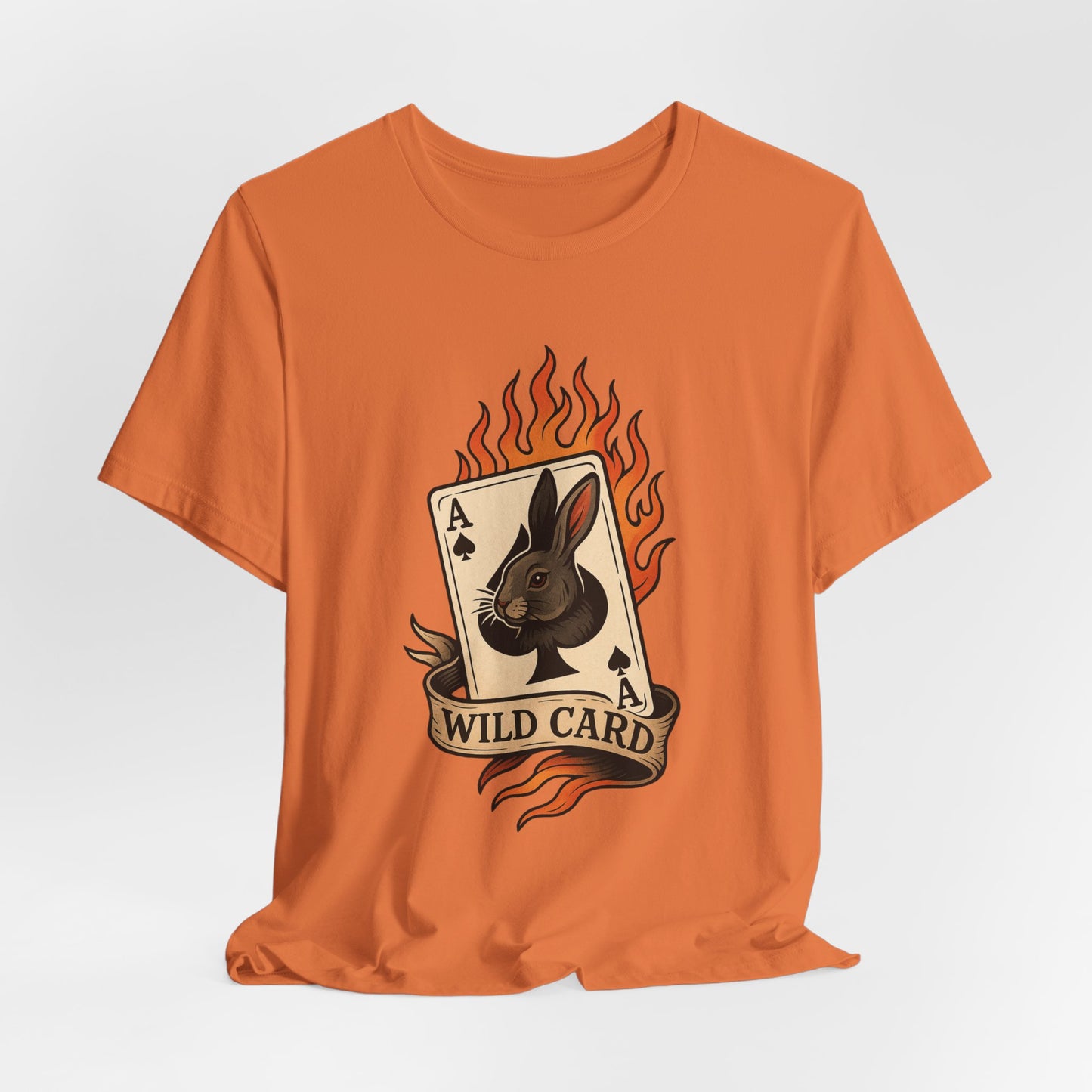 Wild Card Rabbit T-Shirt, Unisex Short Sleeve Tee, Fun Graphic Tee, Casual Summer Top, Gift for Gamers & Animal Lovers