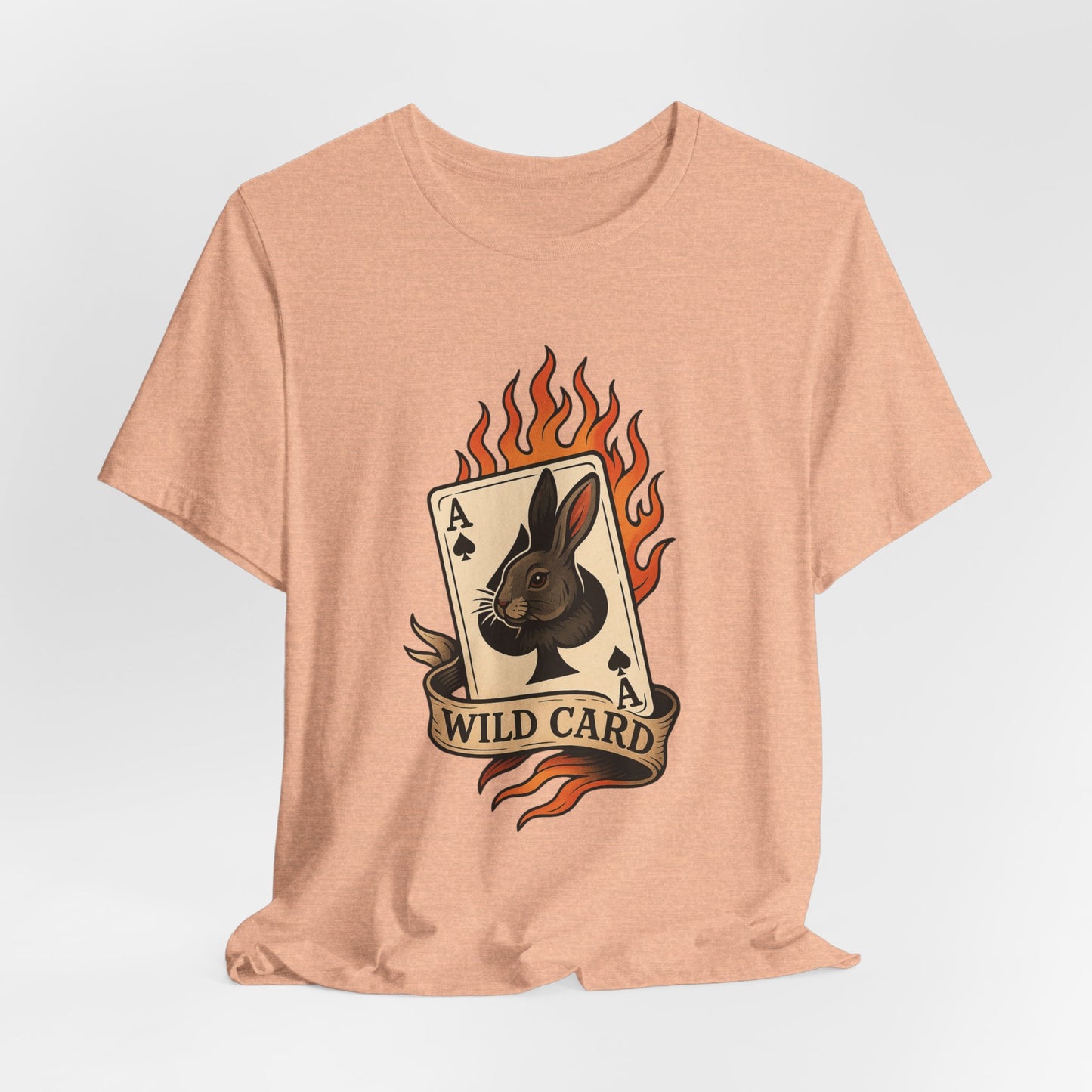 Wild Card Rabbit T-Shirt, Unisex Short Sleeve Tee, Fun Graphic Tee, Casual Summer Top, Gift for Gamers & Animal Lovers
