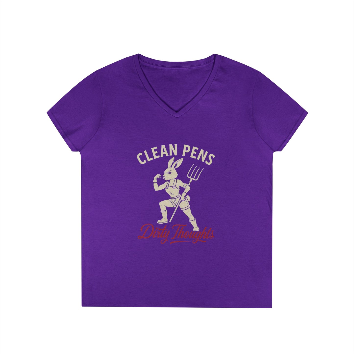 Playful V-Neck T-Shirt for Women, Funny Graphic Tee, Casual Wear, Gift for Writers, Clean Pens Dirty Thoughts